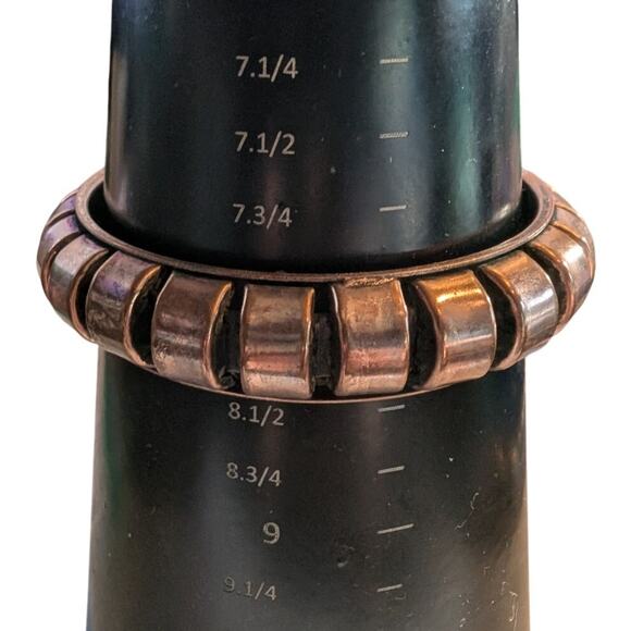 Lot of Three Vintage Metal Stone Inlay Bangle Bracelets - Picture 10 of 10